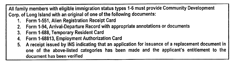 Immigration Instructions